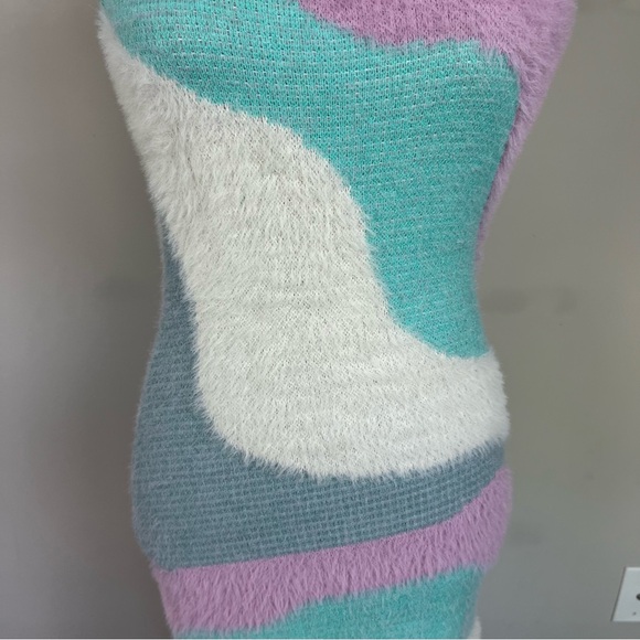 INTERDEE FITTED SWIRL PRINT MIDI DRESS OPEN BACK SIZE SMALL - Picture 8 of 13